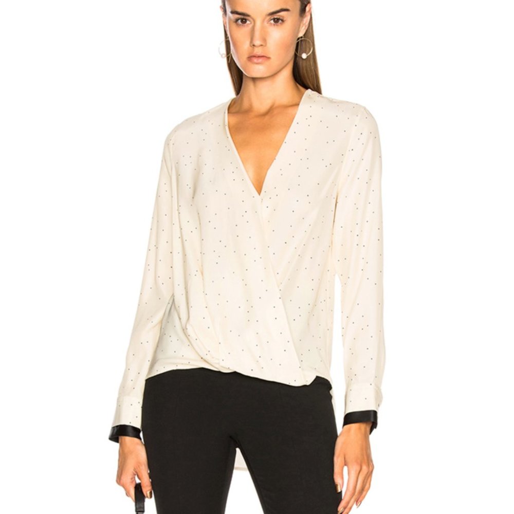 Rag & Bone Victor Silk Off White w/ Print M NWT